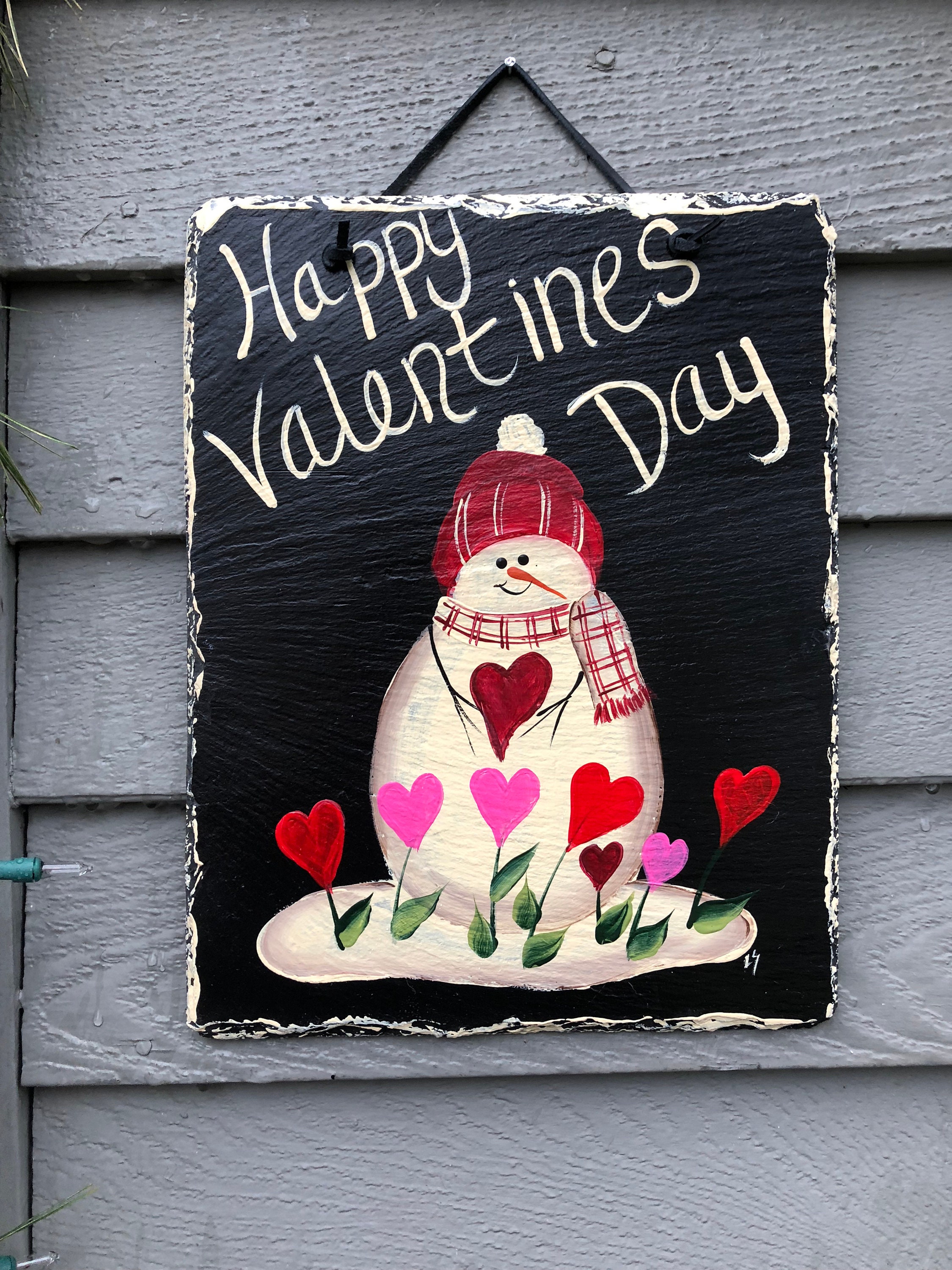Happy Valentines Day Painted Slate Valentine S Day