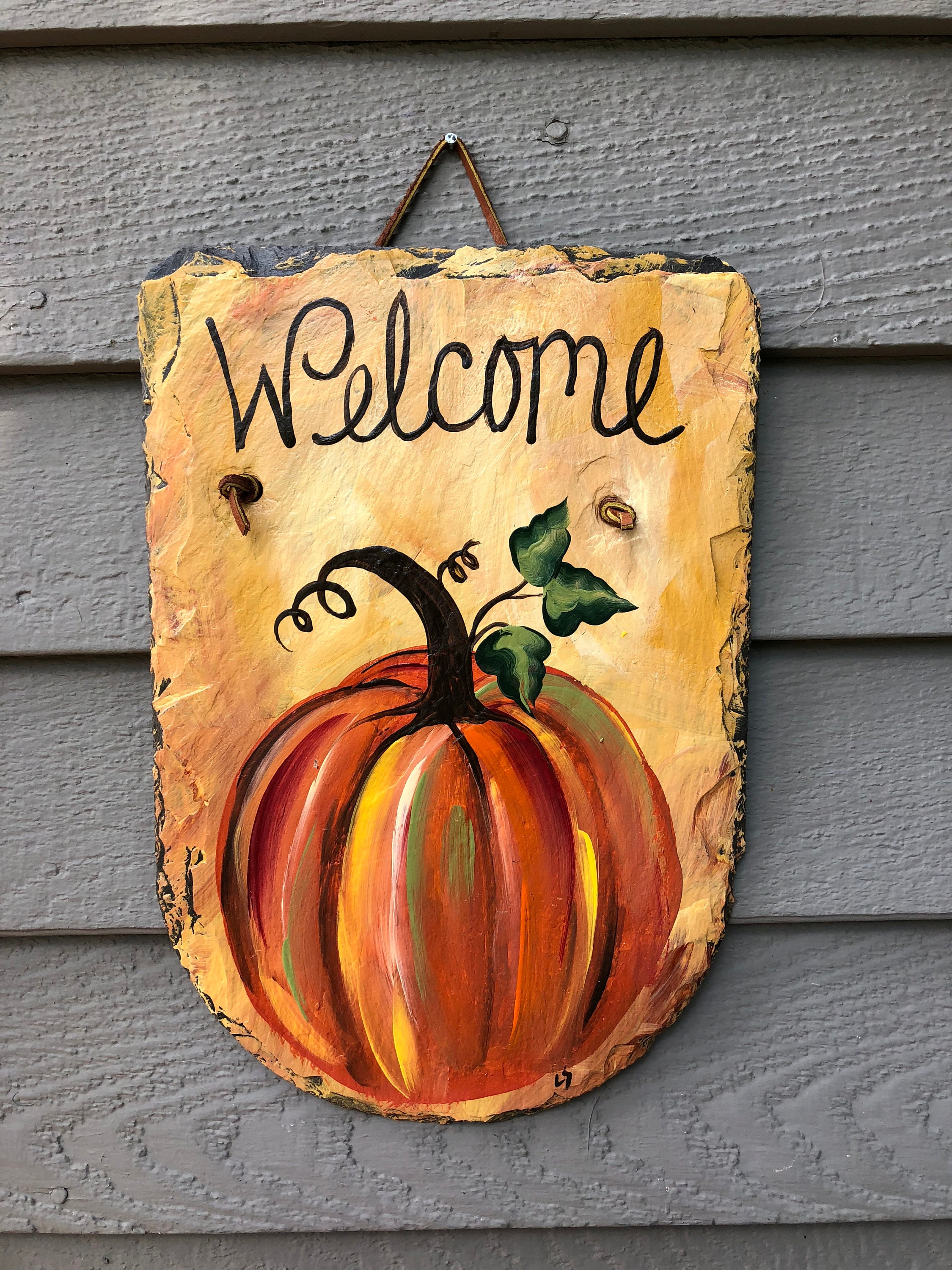 Painted Slate Sign For Fall Fall Sign Autumn Slate Plaque Fall