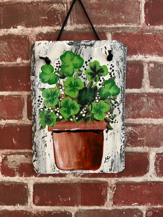 Painted St Patrick's Day Slate Welcome Sign, Irish Decor