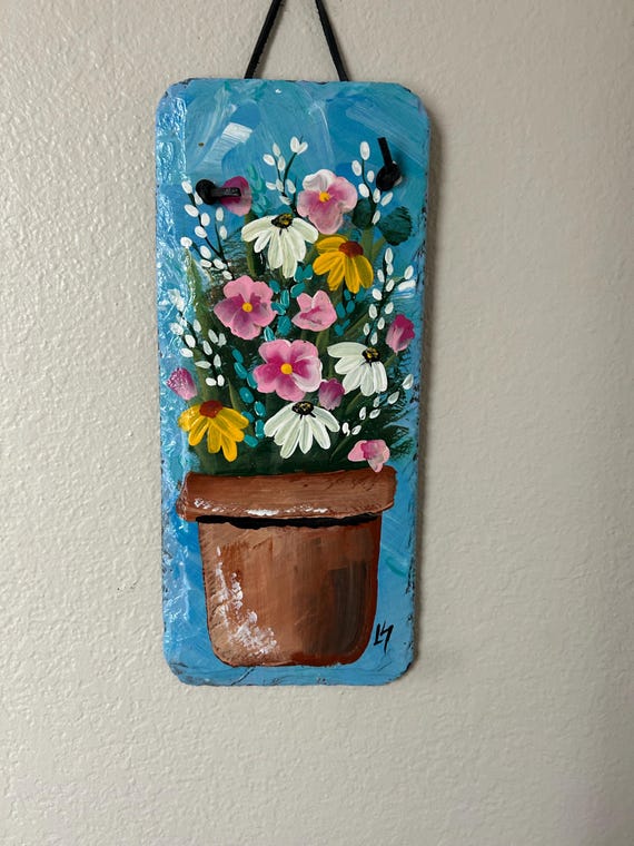 Painted slate sign, Summer Porch decor, slate sign, painting on slate, garden decor, painted slate