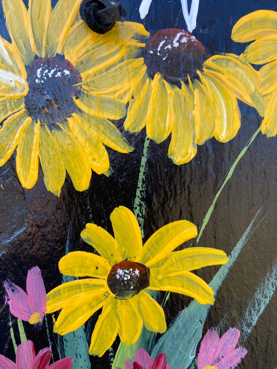 Slate Welcome Sign: Personalized Porch Decor, Painted Floral