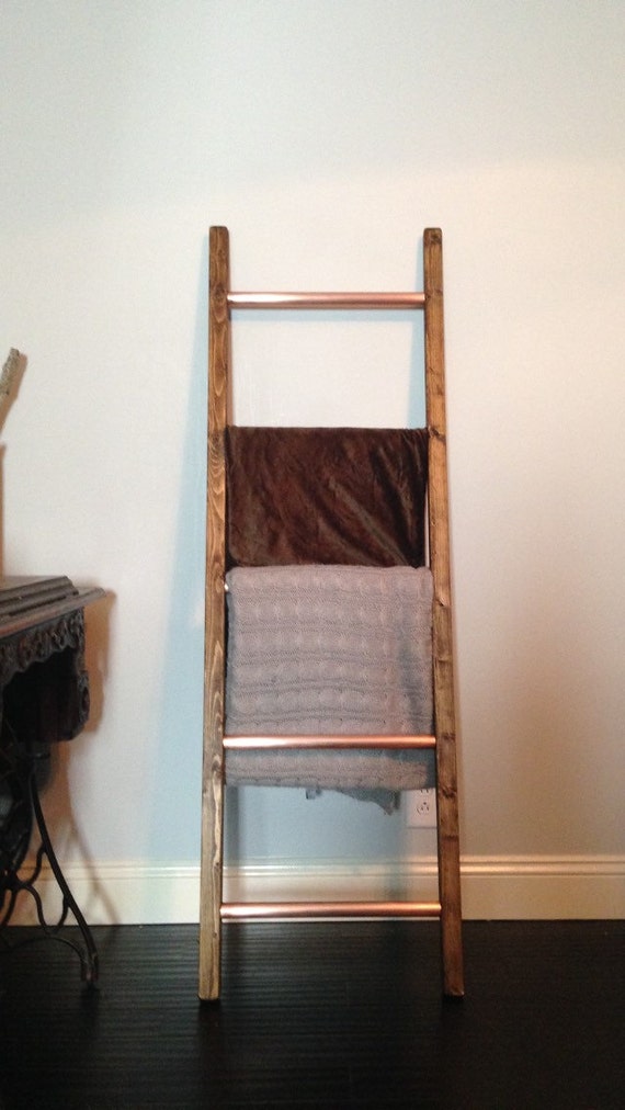 Copper and Wood Rustic Ladder Throw Blanket Quilt Primitive Etsy