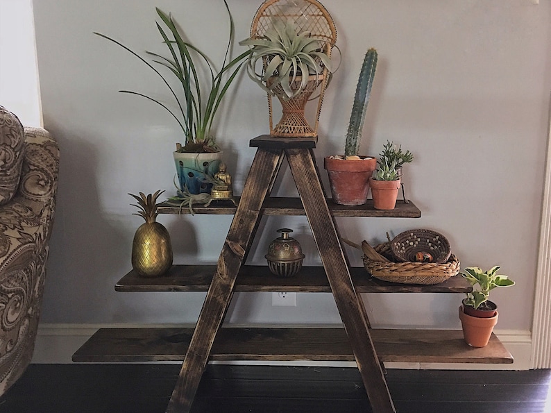A Frame Shelf Display Ladder Rusticplant Stand Image 0