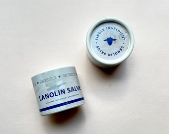 Lanolin Salve — Dry Skin Salve, Lanolin Balm, Petroleum Free Skincare, Plastic Free Skincare, Deep Moisturizing Skin Salve