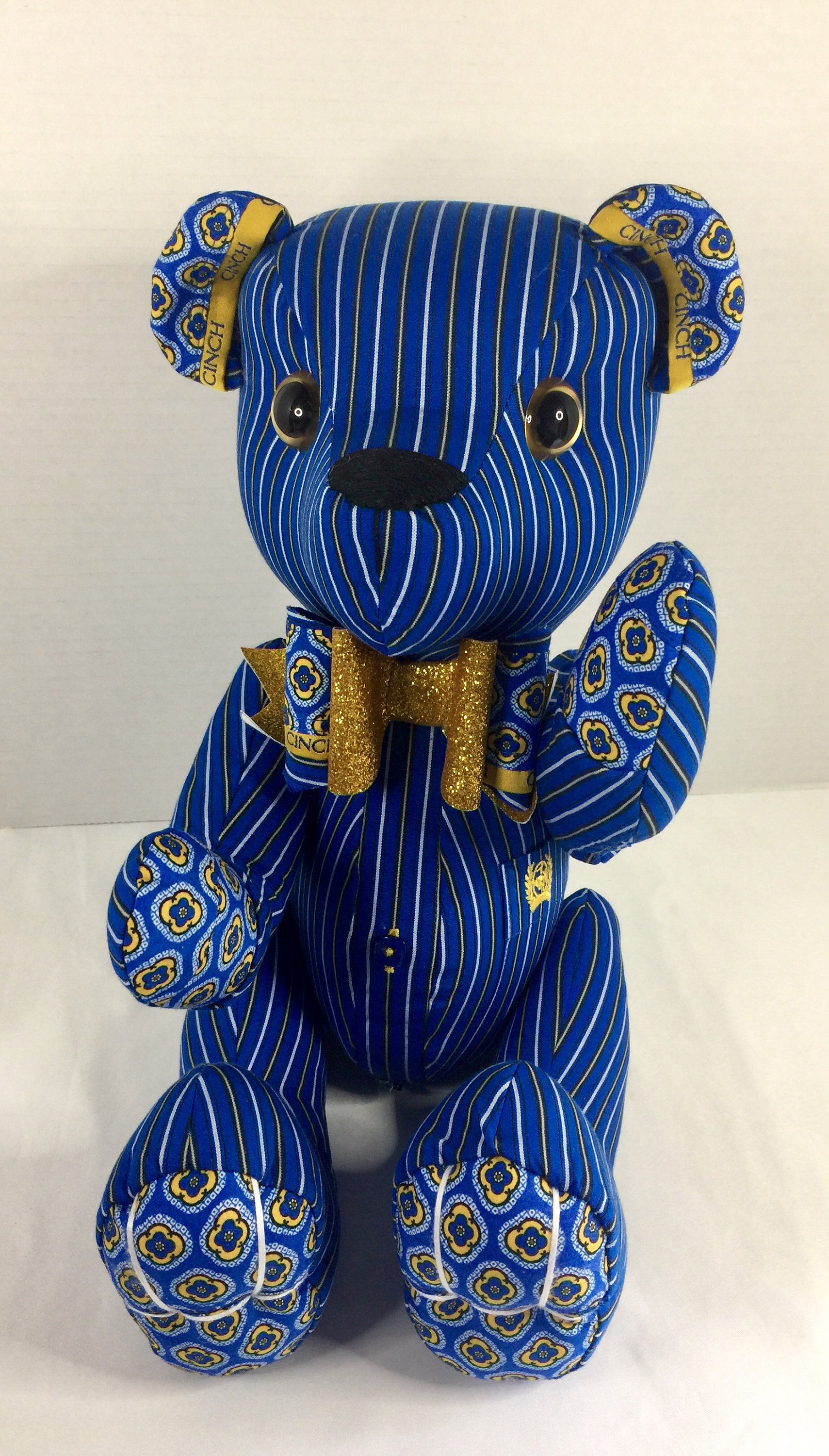 Handcrafted Memory Bear Gift made of Upcycled Clothing,Embellished wi…