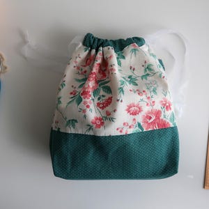 Handmade Cotton Project Bag: Knitting, Crochet, Cross Stitch
