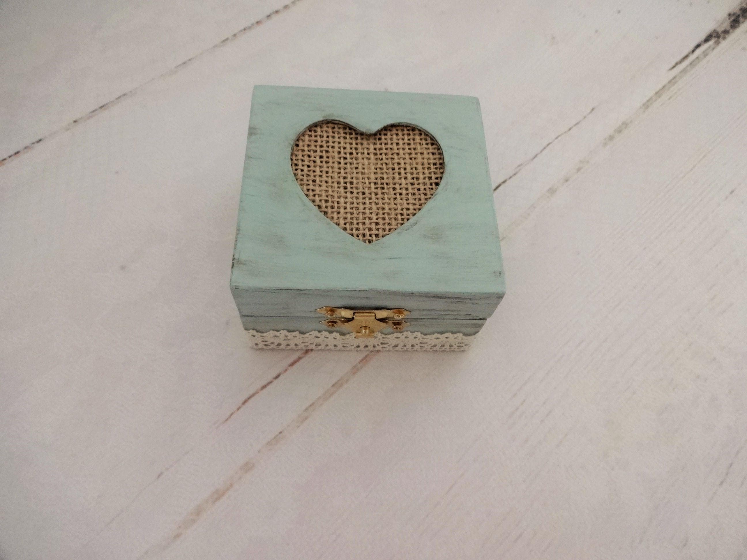 Beach Wedding Ring Box Mint Green Ring Bearer Box Mint Green Etsy