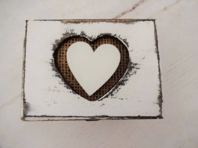 Small White Rustic Ring Bearer Box