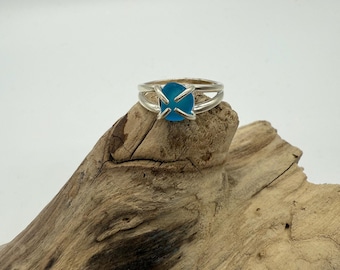Sterling Silver Sea Glass Ring