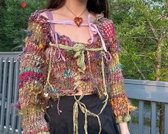 Hand Spun Yarn, Hand Knit Corset, Hand Knit Sweater, Hand Spun Sweater, Hand Knit Sweater, Hand Knit Fashion, Handspun Yarn Sweater