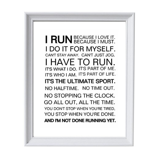 8x10 Running Print, Running Printable Instant Download, Running Poster ...