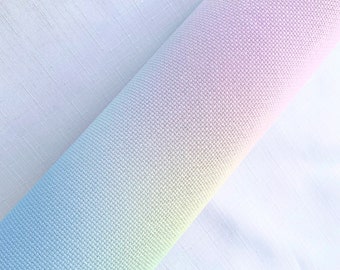 Printed Candy Floss Cross Stitch Aida - 11 14 16 and 18 Count Rainbow XStitch Fabric, 11ct 14ct 16ct and 18ct Evenweave Canvas