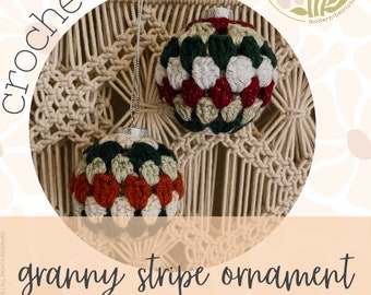 Crochet Granny Stripe Ornament Pattern, Christmas ornament, crochet pattern, scrapbuster, stashbuster, market make, Christmas pattern