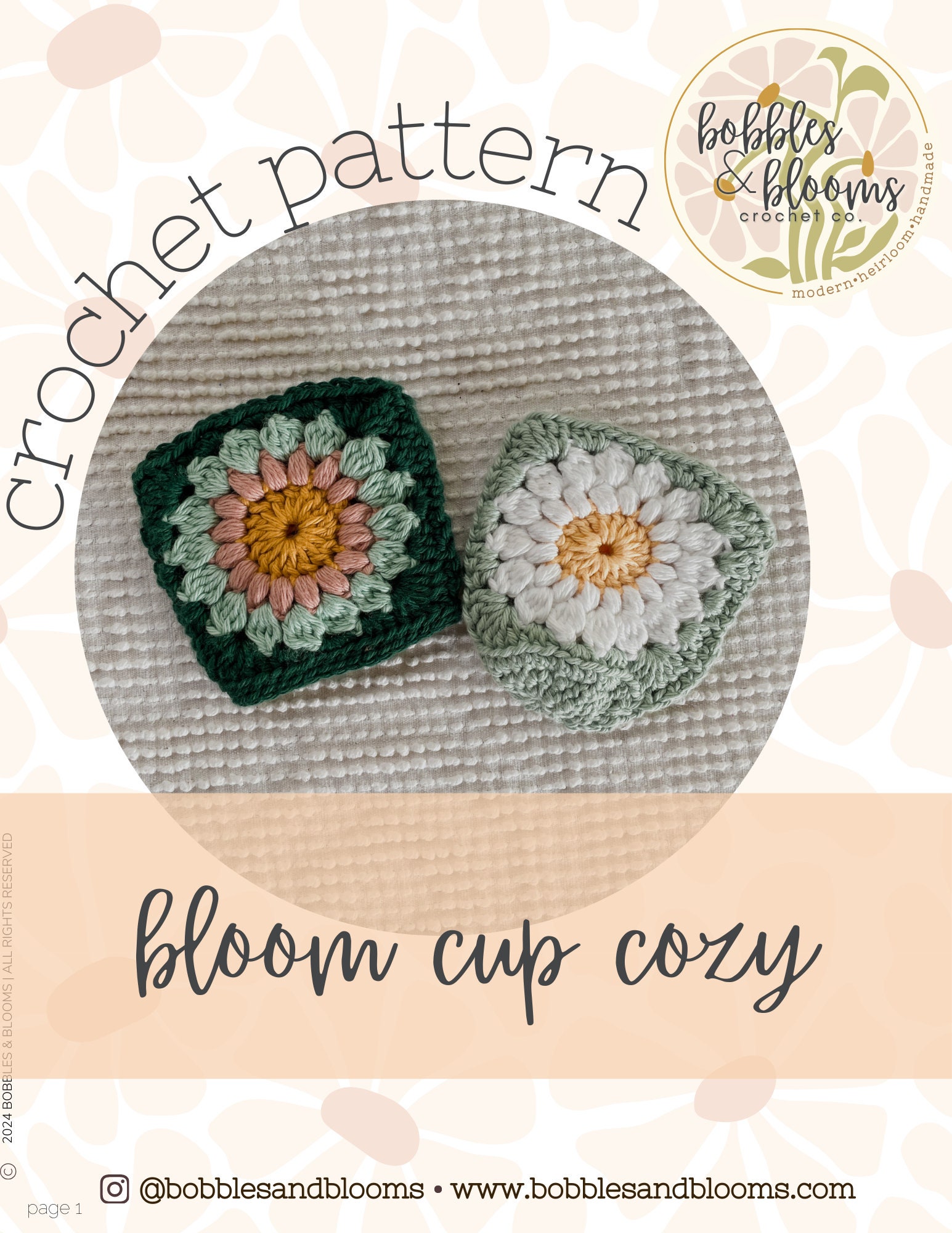 38 Sunburst Crochet Patterns for Blankets, Bags, Tops, and Home Decor 24 Bloom Crochet Cup Cozy Pattern: Granny Square Sunburst