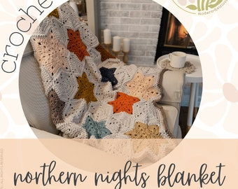 Northern Nights Blanket, Crochet blanket, crochet quilt, chunky crochet blanket, cozy crochet, crochet pattern, crochet blanket pattern