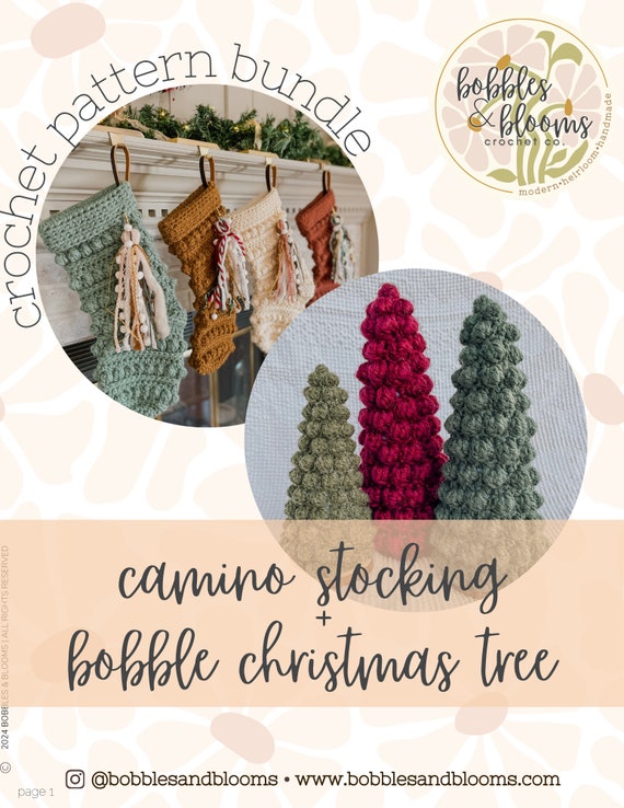 Crochet Christmas Pattern Bundle: Bobble Tree & Camino Stocking (PDF Pattern)