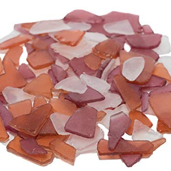 Sea Glass | Amber Brown Red and Frosted White Sea Glass Mix | Sea Glass for Art Crafts and Decor | Sea Glass Bulk