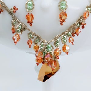 Unique Gift for Friend, One-of-a-Kind Gift, Spring Jewelry Set, Mom Gift Necklace, Spring Handmade Set