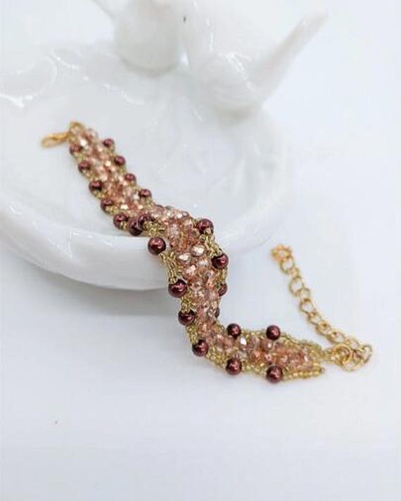 Pearl Bracelet, Crystal Bracelet, Dainty Bracelet, Beaded Bracelet, Pearl Jewelry, Crystal Jewelry, Women's Jewelry