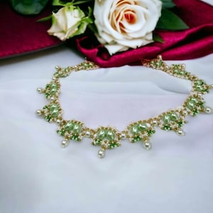Spring Wedding Green Choker, Green Chokere Summer Wedding, Victorian Pastel Green Choker