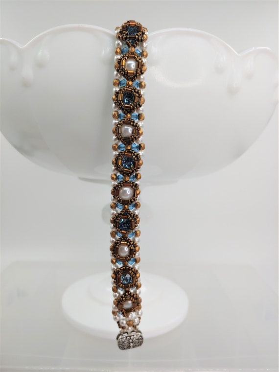 Sapphire Pearl Bracelet: Sterling Silver, Handmade Gemstone