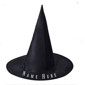 KIDS Personalized Witch Hat Customized Black Witch Hat for Kids Youth Customized Witch Costume Accessory Halloween Witch Hat Childrens Witch