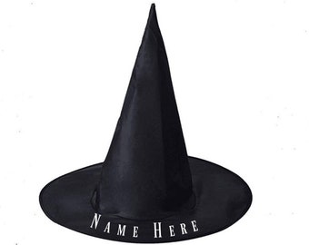 KIDS Personalisierter Hexenhut Schwarzer Hexenhut für Kinder Jugend Angepasstes Hexenkostüm Accessoire Halloween Hexenhut Kinderhexe