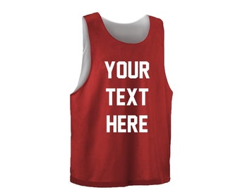 Kids Personalized Reversible Sport Pinnie CUSTOM Text Soccer PINNIE Reversible Sports Jersey Personalized Sports Pinnie Youth Lacrosse Dart