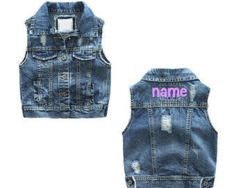 kids jeans vest