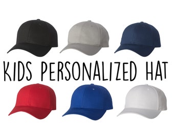 Kids Personalized Baseball Hat Personalized Unisex Ball Cap Hat for Kids Customized Team Sports Cap Summer Hat  Childrens Custom Text Hat
