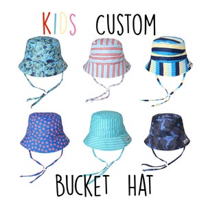 Kids Personalized Bucket Hat Personalized Sun Hat for Kids Customized Toddler Bucket Hat Summer Hat Childrens Custom Text Hat Boating Hat