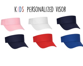 KIDS Personalized Visor Customized Sport Twill Visor for Kids Youth Customized Team Sports Visor Summer Visor Childrens Athletic Visor