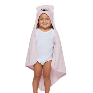 Kids Custom Embroidered Kids Towel Custom Bear Ear Lightweight Towel Embroidered Name Towel for Baby Terry Cloth Hooded Toddler Towel w Ears