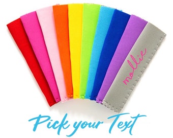 Personalized Popsicle Holder Popsicle Pouch with custom text Freezer Pop Holder Neoprene Popsicle Holder Party Favor Summer Party|Ice Pop