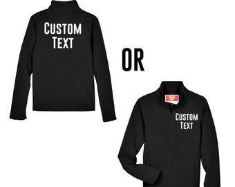 Custom Text Track Jacket Black Personalized Youth Workout Adult Long Sleeve Zip Up Soft Shell Dance Practice Jackets Cadet Collar Waterproof