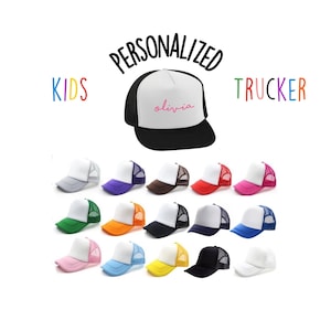 KIDS Personalized Trucker Hat Customized Mesh Ball Cap Hat for Kids Youth Customized Team Sports Cap MESH foam Summer Hat Childrens Snapback
