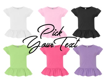Personalized Custom Yellow Star Cotton Toddler Long Sleeve Ruffle Shirt Top
