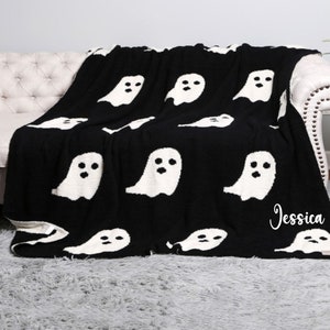 Personalized Viral Pink Ghost Blanket Super Plush Bright Colored