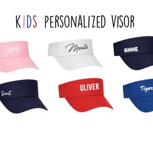 KIDS Personalized Visor Customized Sport Twill Visor for Kids Youth Customized Team Sports Visor Summer Visor Childrens Athletic Visor