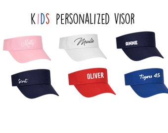 KIDS Personalized Visor Customized Sport Twill Visor for Kids Youth Customized Team Sports Visor Summer Visor Childrens Athletic Visor