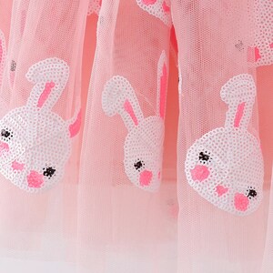 Girls Personalized Bunny Tutu Custom Text Easter Skirt Pink Sequin Rabbit Tulle Tutu Toddler Easter rabbit sequin tulle ballet ballerina image 7