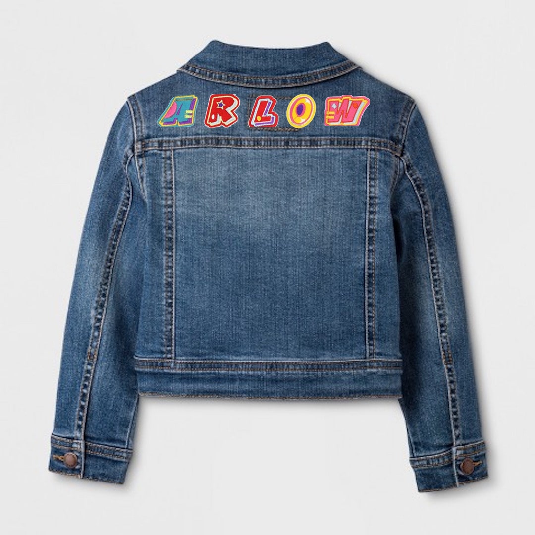 KIDS Custom Embroidered Patch DENIM Jacket Personalized Youth Etsy