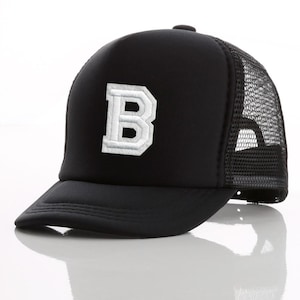 Kids Letter Patch Trucker Hat Kids Trucker Hat with Varsity Letter Patch Personalized Foam Trucker Hat for Kids Mesh hat Monogram Letter