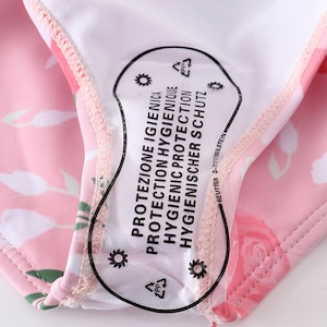 Mommy and Me Personalized Bikini Custom Text Pink Floral Swimwear Mom and Girls Swimsuit Two Piece Personalized Suit Matching Getaway image 7