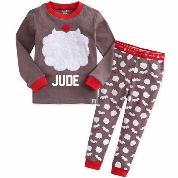 KIDS Personalized Santa Pajamasst. Nick Christmas Pajamas | Etsy