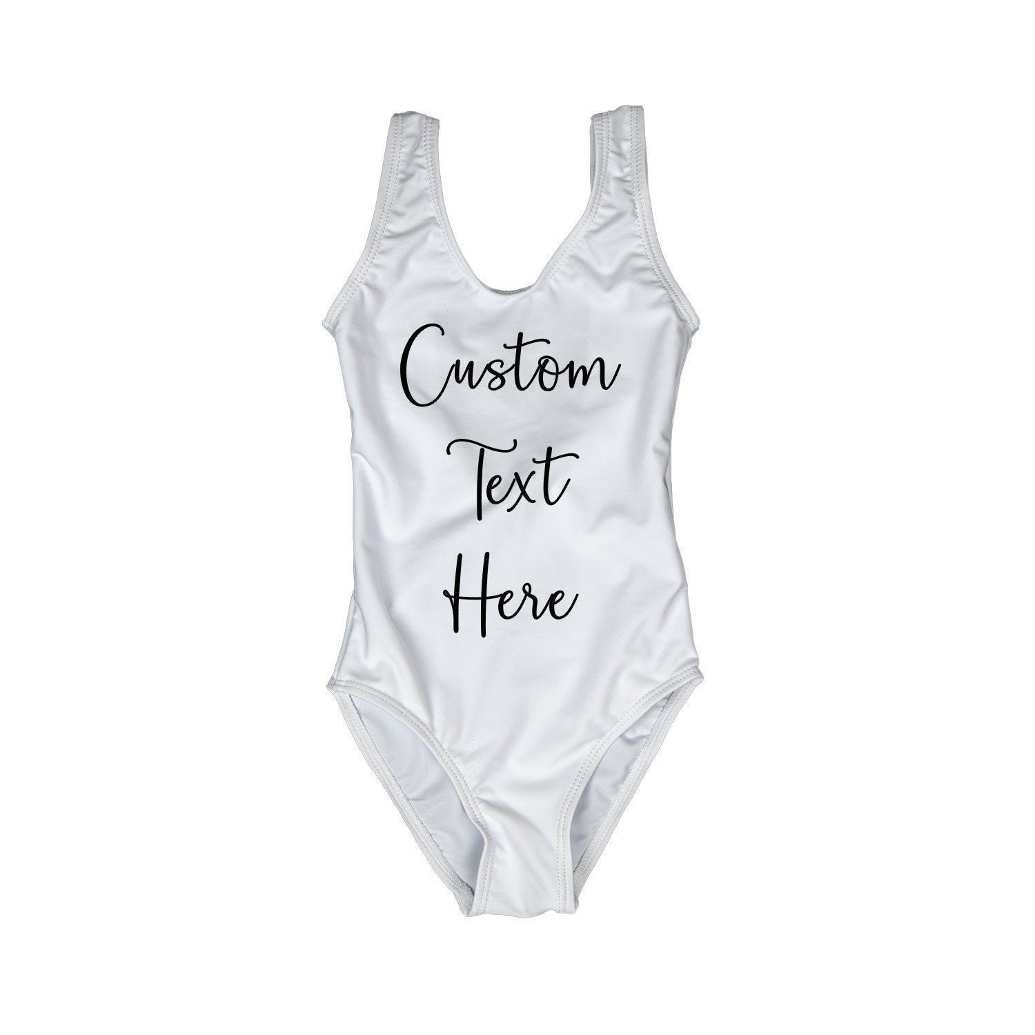 ファッション GIRLS Girls One-piece Swimsuit White Piece One Personalized CompetitiveSwimwear