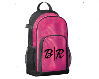 Zaino glitter personalizzato Zaino rosa personalizzato Borsa per libri personalizzata per bambini Zaino glitter monogramma Borsa per il ritorno a scuola Borsa con nome scintillante