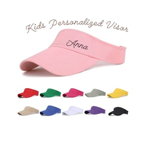 KIDS Personalized Visor Customized Sport Twill Visor Youth Customized Team Sports Visor Summer Visor Childrens Athletic Visor Rope Script