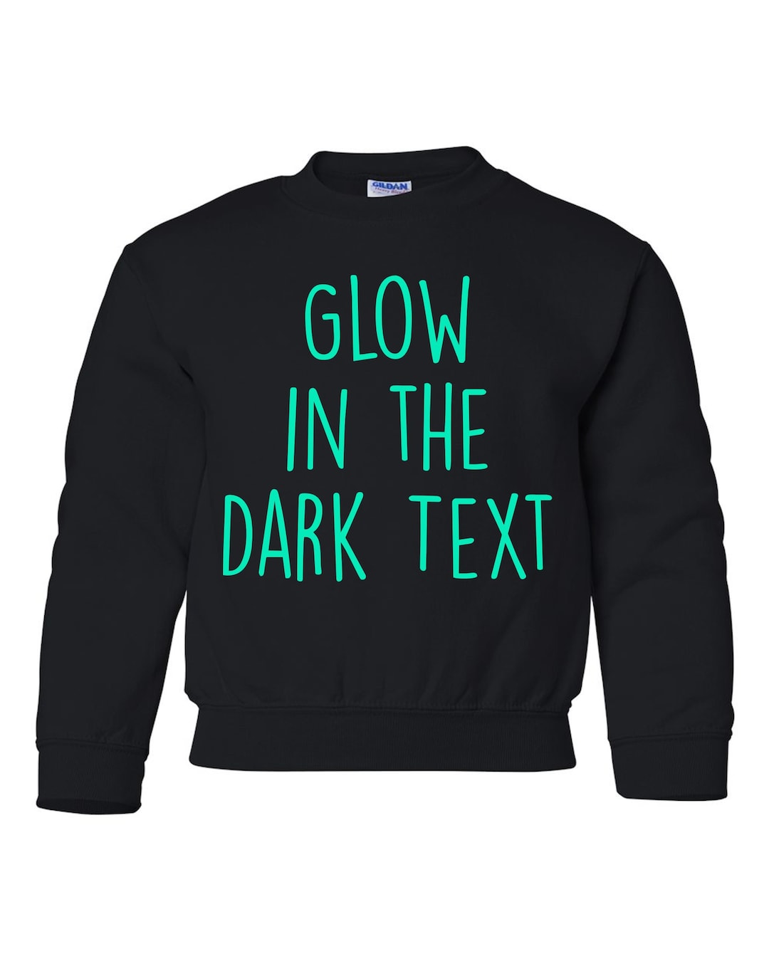 KIDS GLOW in the Dark Text Sweatshirt Custom HALLOWEEN Crewneck ...