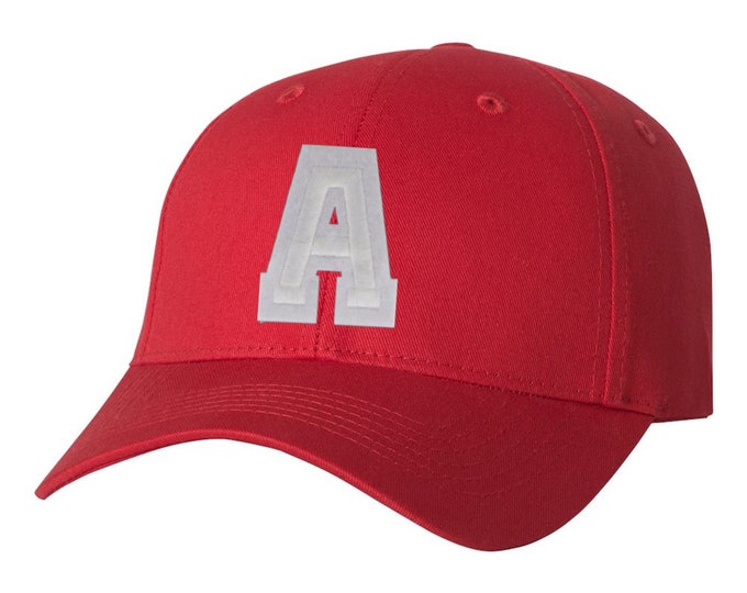 Initial Ball Cap Kids Baseball Hat with Embroidered Letter Patch Personalized Ball Cap for Kids Twill Cap w/ Monogram Letter Hat w/ Initial
